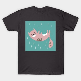 Cat cartoons falling on sky T-Shirt